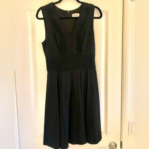 Eliza J Black Sleeveless V-Neck Fit and Flare Dress